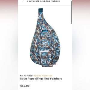 KAVU rope sling bag- print: fine feathers